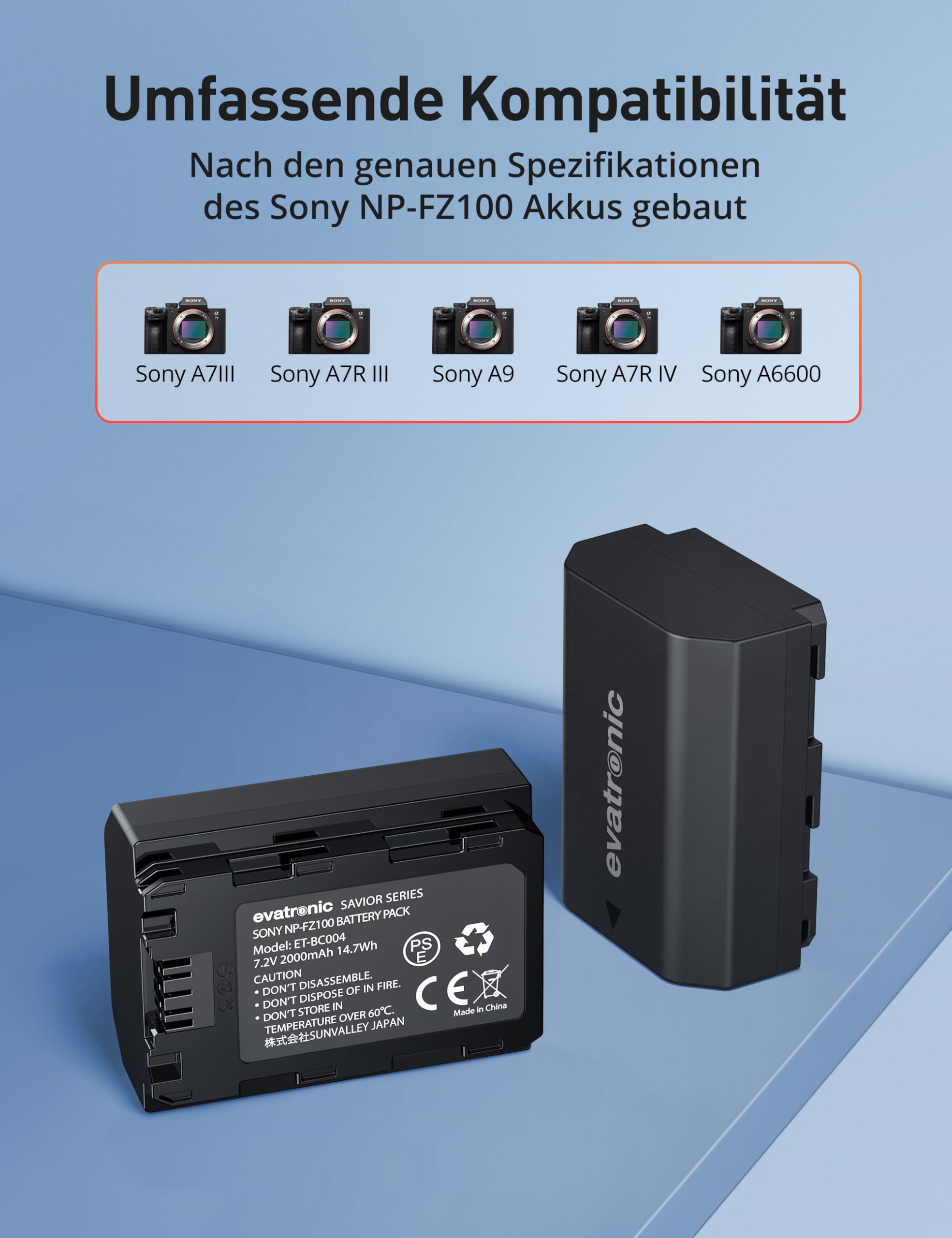 Batteria E Caricatore Sony NP-FZ100 Compatibile - 2600mAh, Per Alpha 7IV, ZV-E1, Ecc - Foto 9