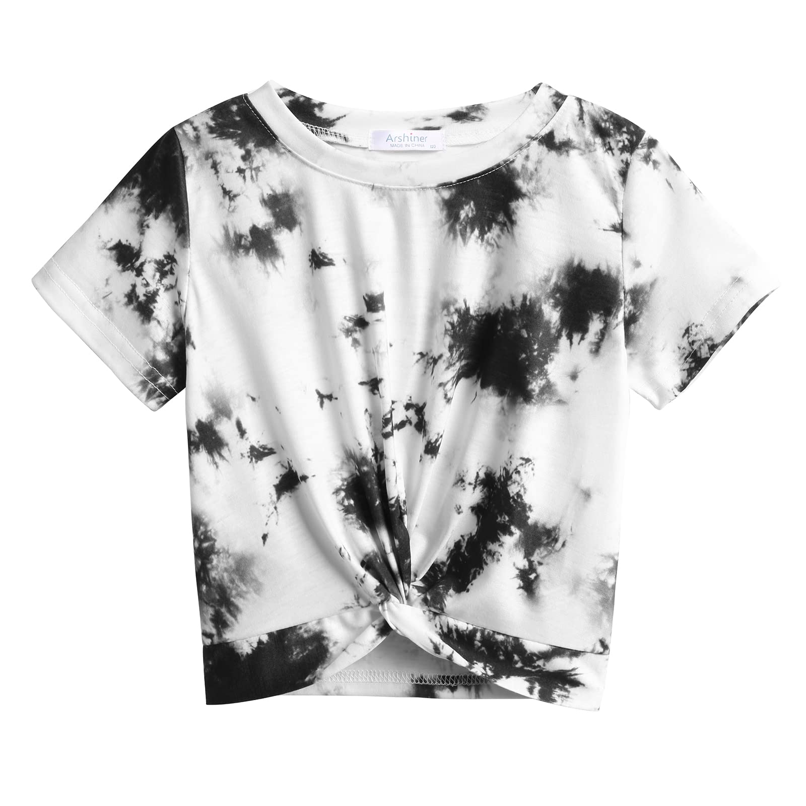Arshiner Niñas Camisetas Verano Manga Corta Niños Algodón T-Shirt Moda Imprimir Escuela Blusa Lindo Cuello Redondo Camisa Ligero Casual Shirt para Niñas 5-12 Años
