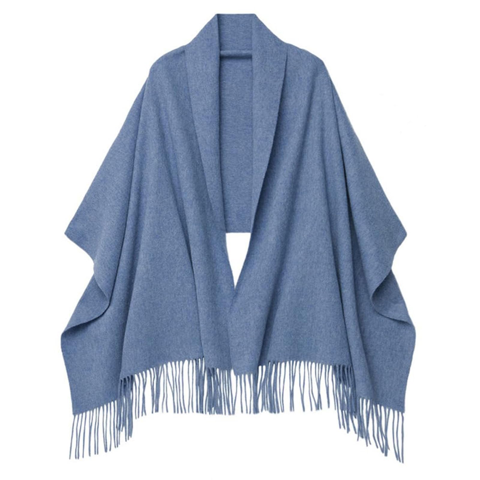 Écharpe en laine pour femme 203,2 x 68,6 cm écharpe femme coffret cadeau foulards et mouchoirs pashmina écharpe oversize hiver écharpe triangulaire femme jaune, bleu, Taille unique
