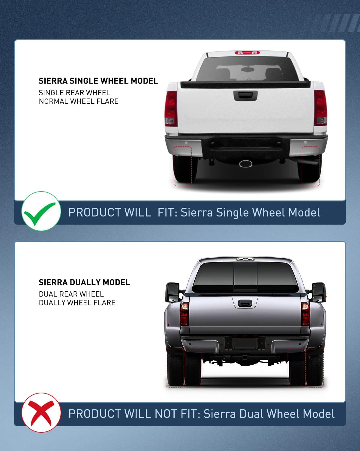 Nilight Taillight Assembly Compatible with 2007 2008 2009 2010 2011 2012 2013 GMC Sierra 1500 2500HD 3500HD Rear Lamp Replacement OE Style Driver and Passenger Side