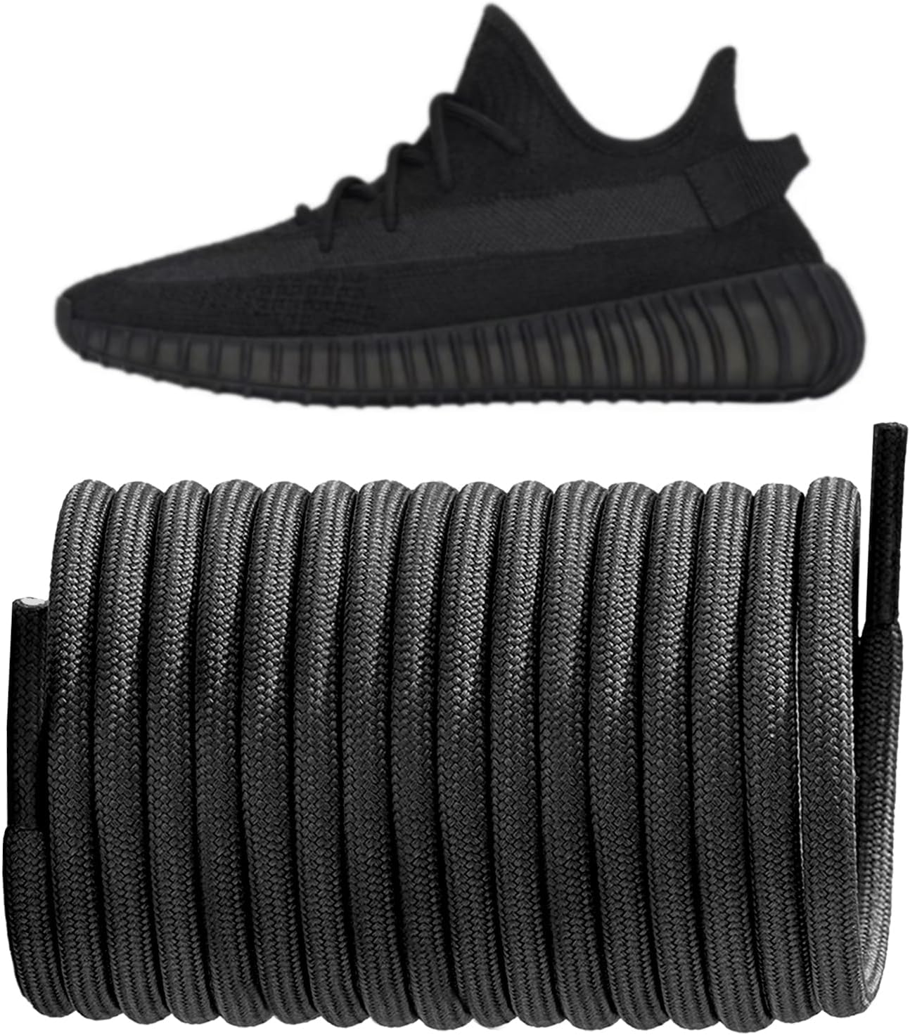 Shoe Laces for Yeezy Boost 350 V1, 350 V2, 380, 7/32''(5.5mm) Thick Round Rope Shoelaces Replacement Shoe Strings