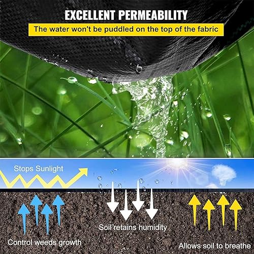 Miniatura 4 de Tela de paisaje de barrera de malezas para paisajismo, agricultura, jardinería y agricultura, cubierta de suelo de tela geotextil (tamaño