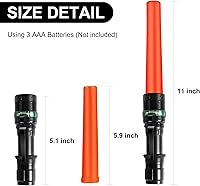 Vista 2 de 2 luces LED de señal de seguridad de 11 pulgadas, luces de control de tráfico con 7 modos de flash rojo, para asistente de estacionamiento