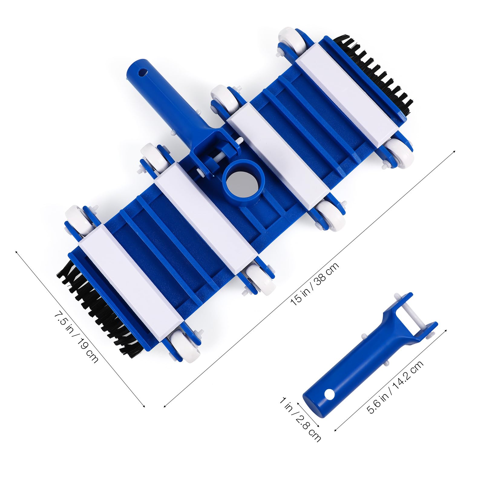 SEWACC Cabezal de Aspiradora para Piscina Cepillo Azul 14 Pulgadas