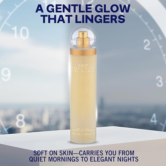 Perry Ellis 360 Body Spray for Women Fruity, Floral Body Mist, 8 Fl Oz