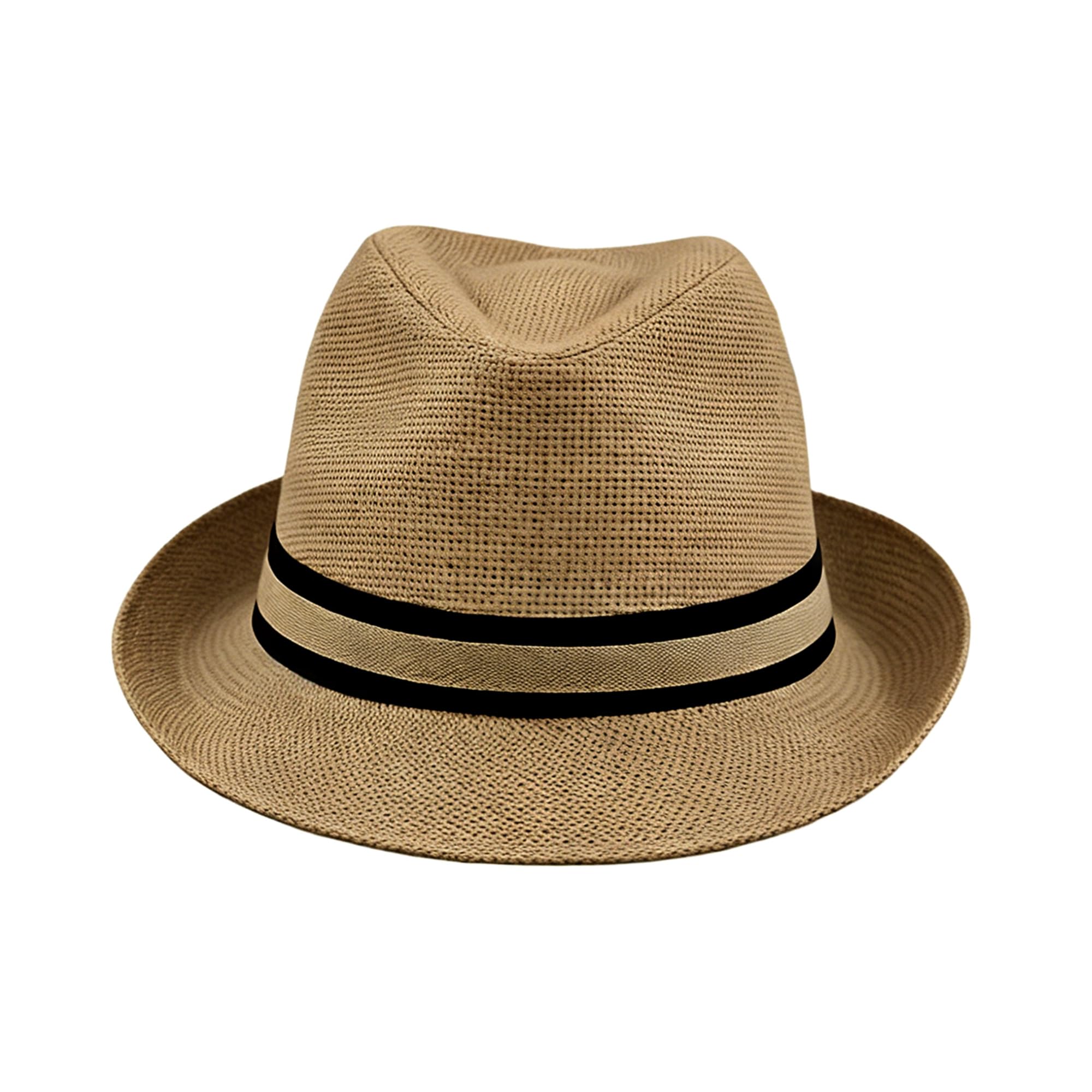 Fedora Chapeau unisexe en paille avec ruban décoratif, élégant et respirant pour l'été, idéal pour la plage, les voyages ou les tenues décontractées