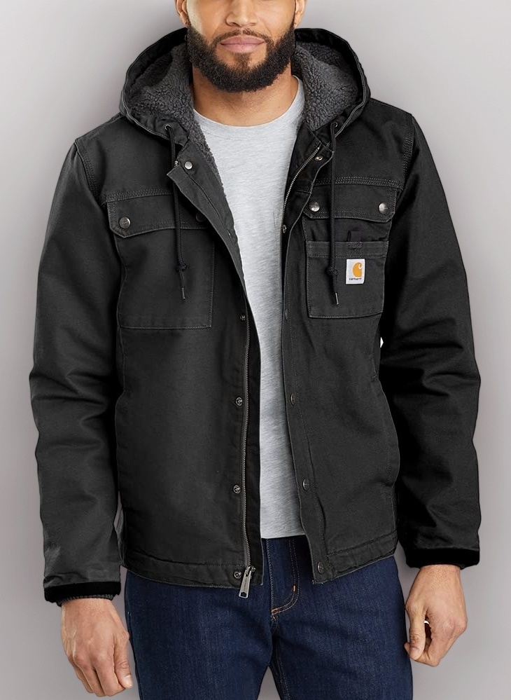 Carhartt Men's Relaxed Fit Washed Duck Sherpa-Lined Utility Jacket