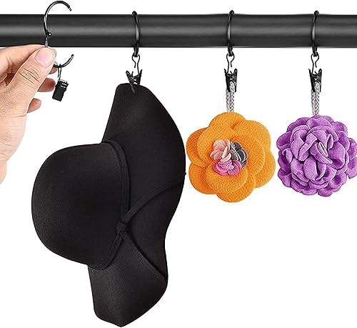 Miniatura 6 de Anillos de cortina negros con clips de 2 pulgadas, paquete de 18 clips de cortina de metal de 2 pulgadas con anillos, clips de cortina para ventana,