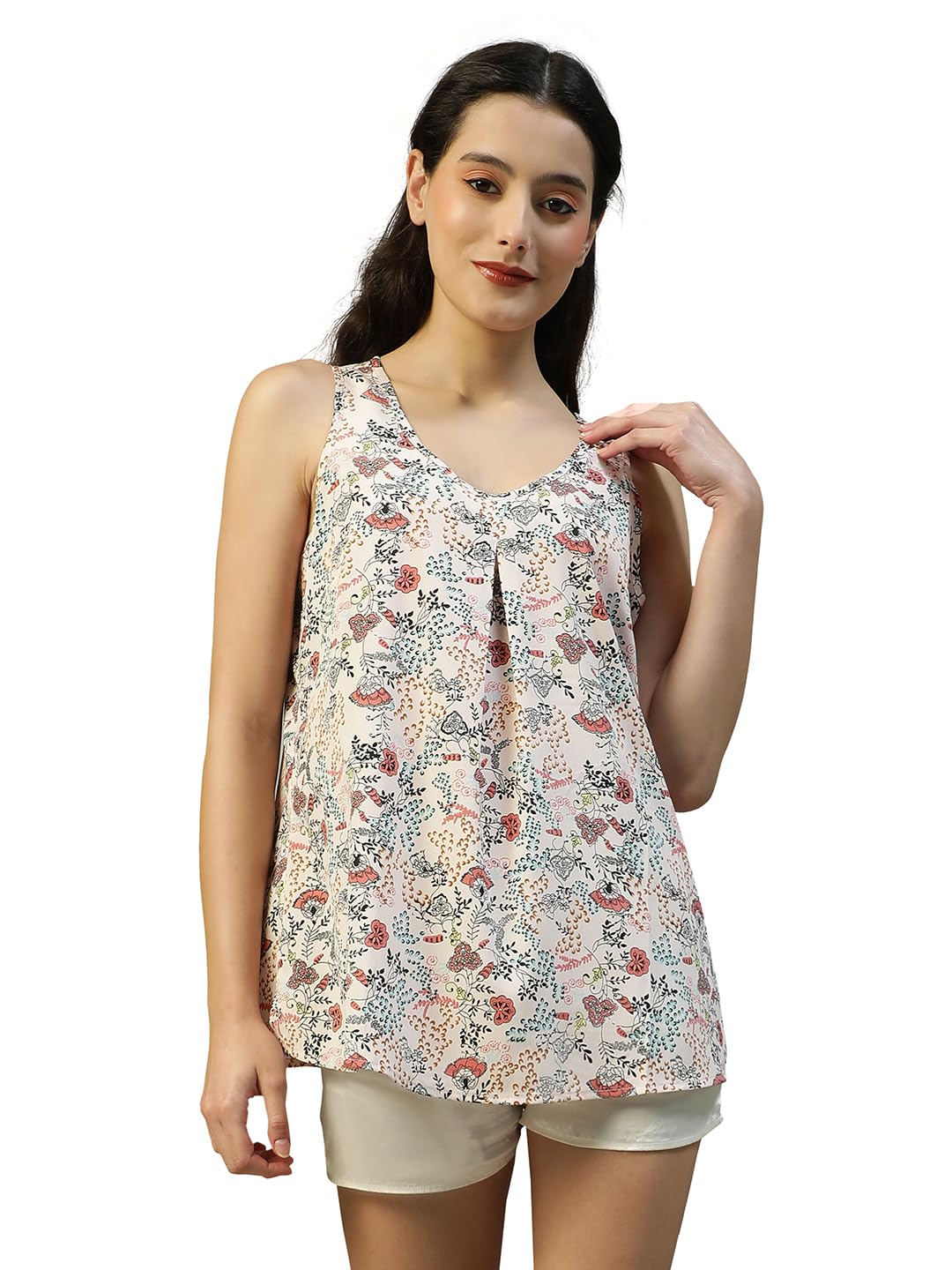 oxolloxo Women Printed V-Neck Sleeveless Nightwear Cami Top-picture-13