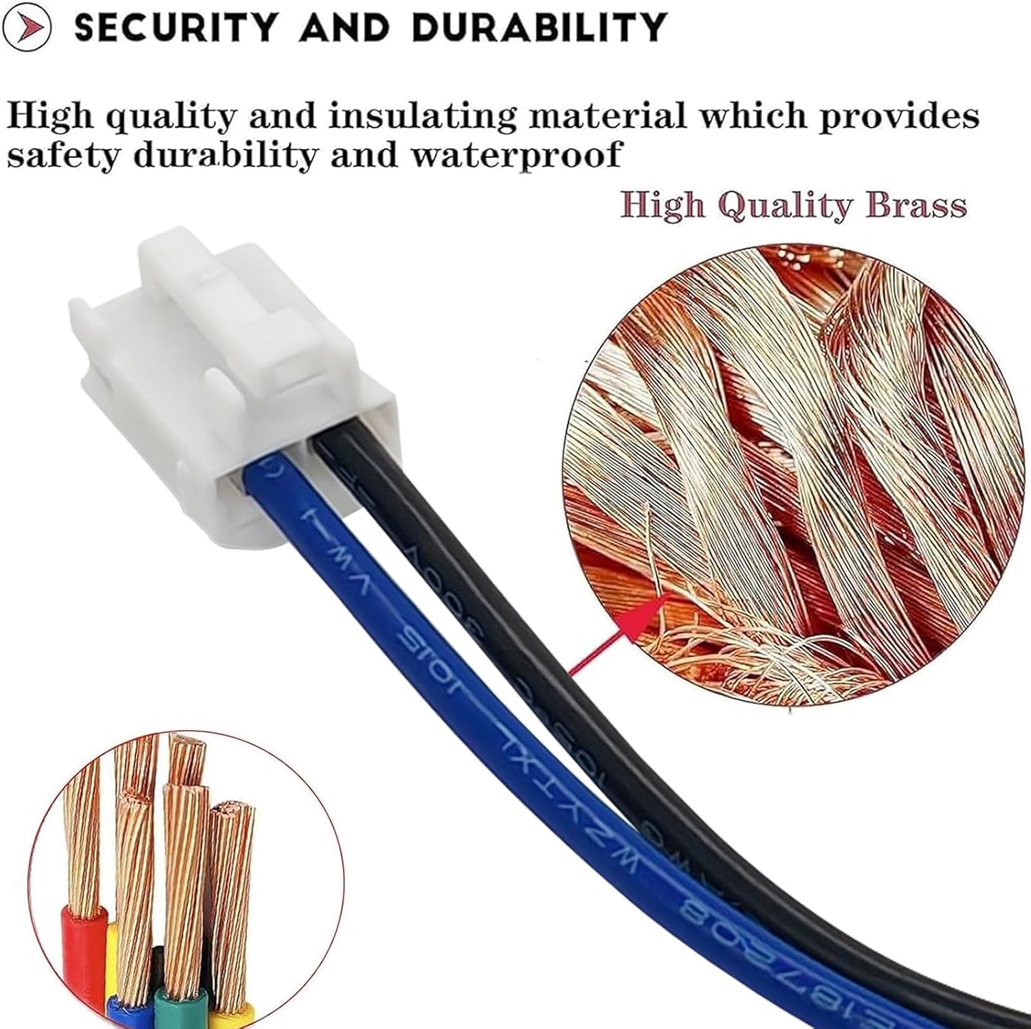 2 Wires AC Heater Blower Motor Connector Wiring Harness Pigtail Plug 8 Inch 12AWG for Toyota Tacoma 2005-2015 2016 2017 2018 2019 2020 2021 2022 2023 Replaced OE# 87103-04050 90980-10916
