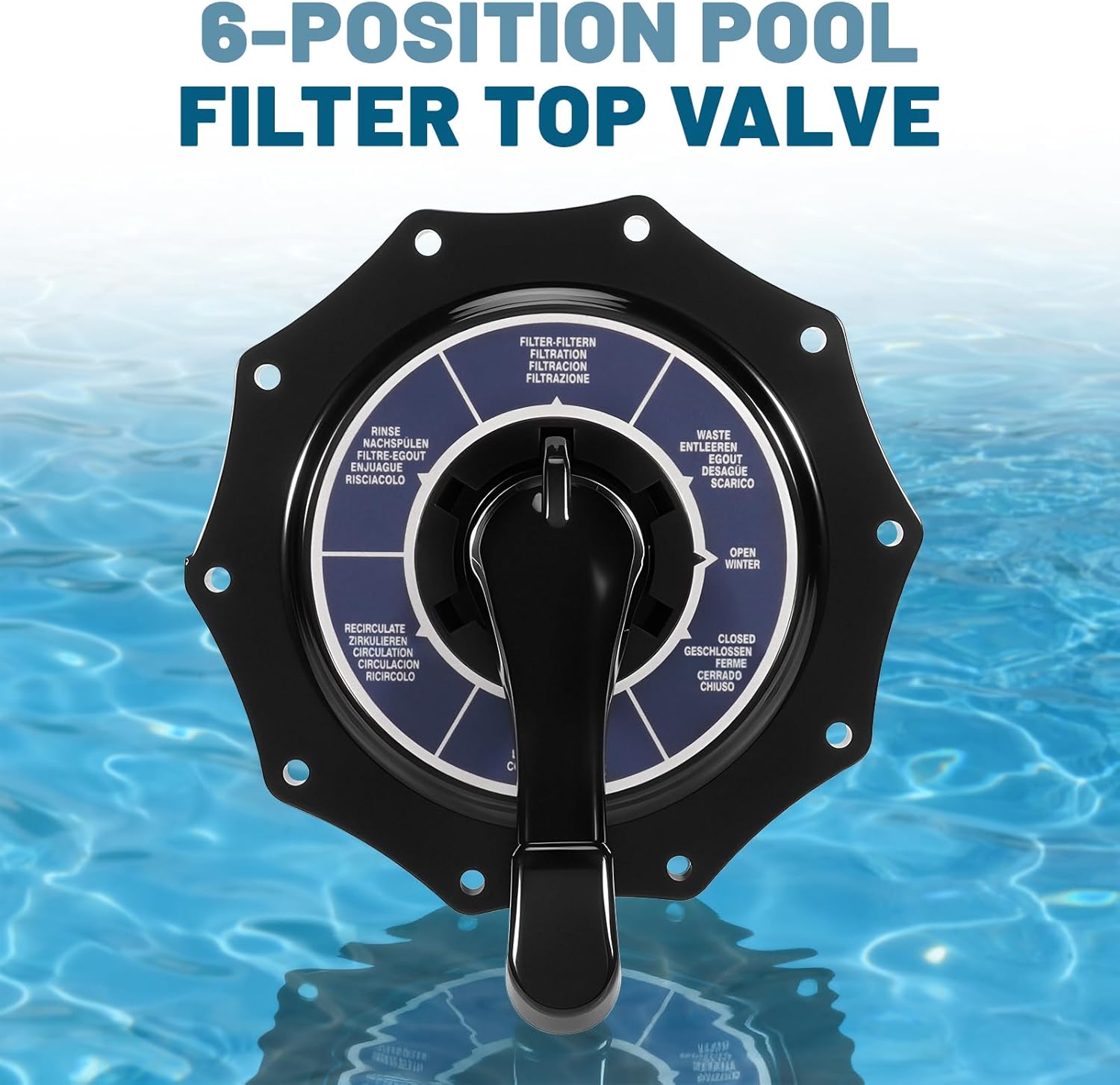 Top Mount Hybrid Valve 272568Z – Fit for Pentair 263085 2" Top Mount Lid Assembly, 6-Position Pool Filter Multiport Valve Top