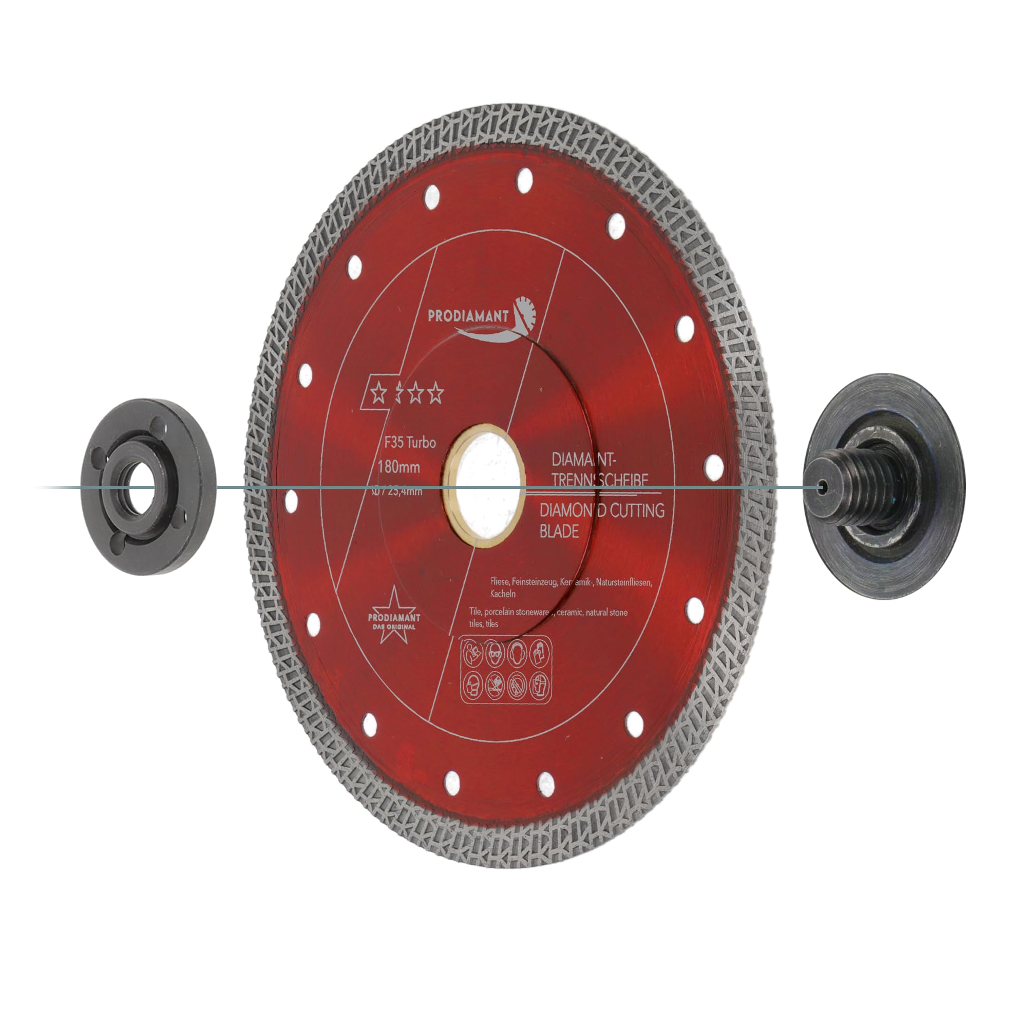 PRODIAMANT Disque Diamant 180 mm x 30/25,4 mm pour Carrelage et Grès Cérame