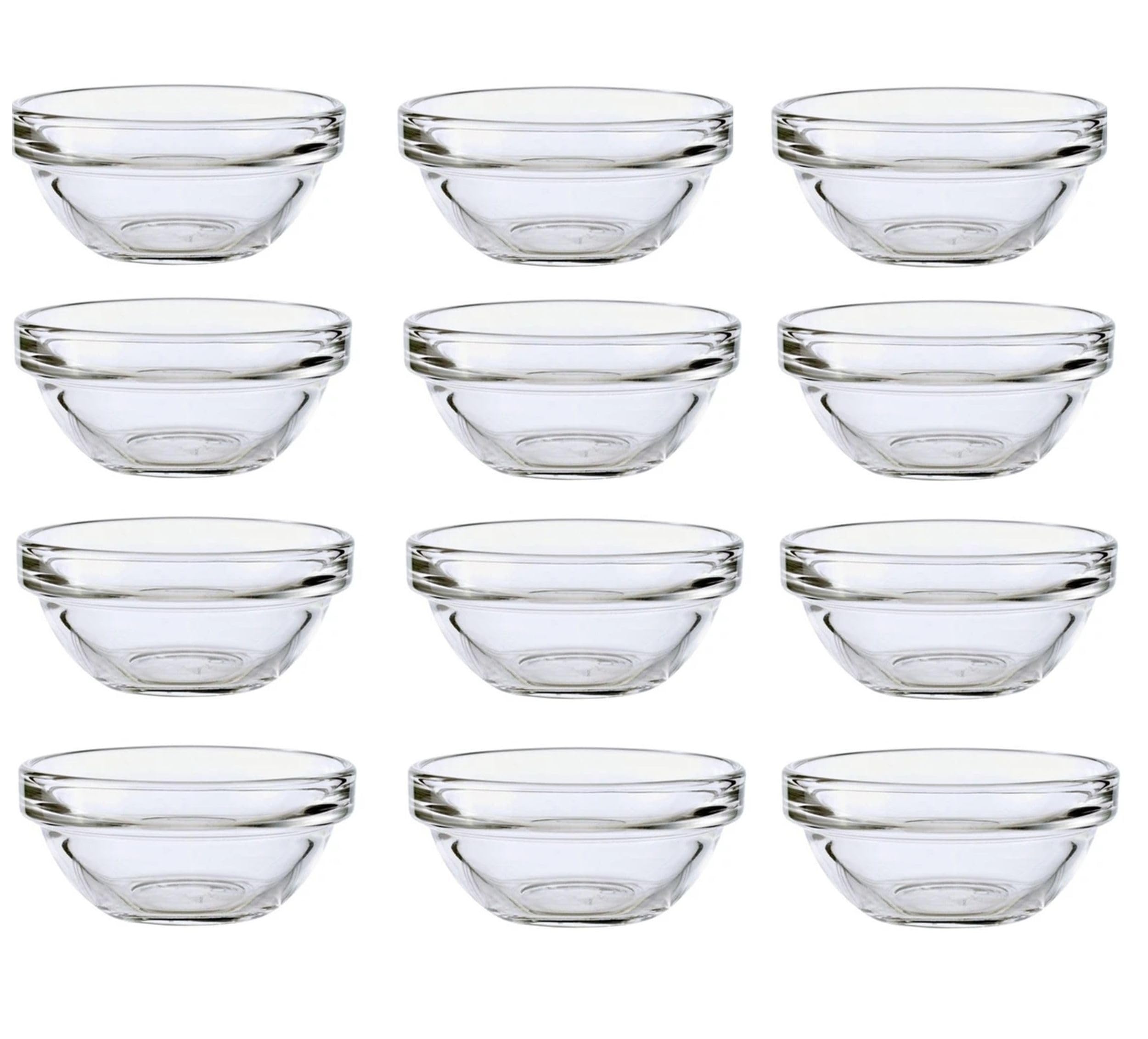 Set of 12 Glass Dip Bowls Sauce Condiment Stacking Serving Dishes 6cm x 3cm