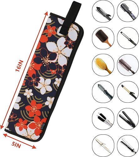 Miniatura 3 de Beautyflier Bolsa de viaje universal para rizador, lona resistente al calor y soporte de hierro plano, soporte para rizador en caliente para