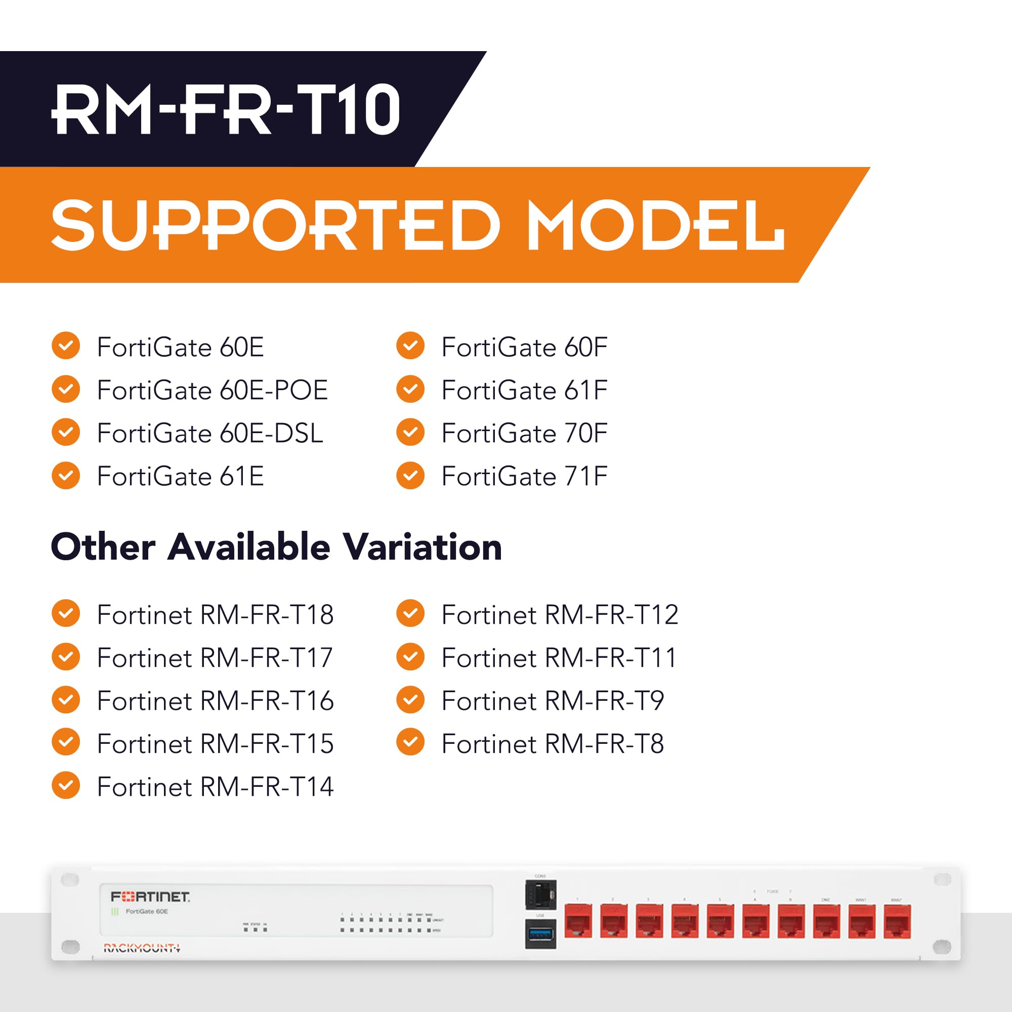 Kit De Montage En Rack Pour FortiGate 60E/61E Blindé/industriel - RM-FR-T10i - Matériau Durable, Installation Rack Sécurisée