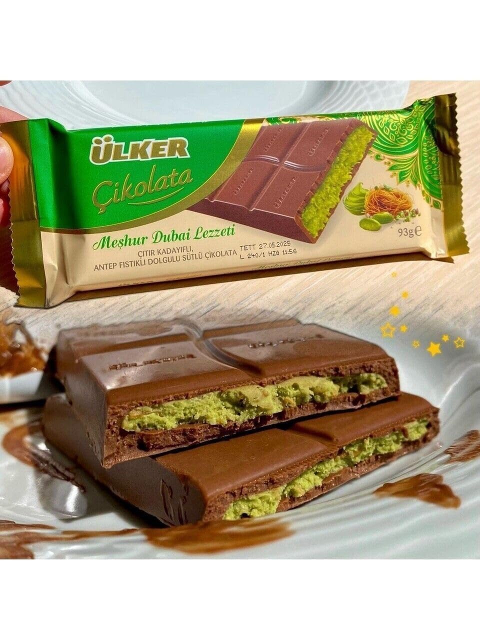 Amazon.com : Ulker Cikolata Dubai Chocolate Bar with Kadayif and