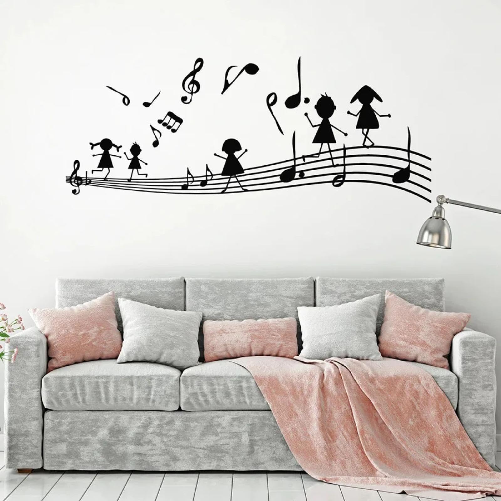 Black/Musical Note Note Wall Sticker Music Key Bedroom Interior Decoration Window Sticker Art Mural
