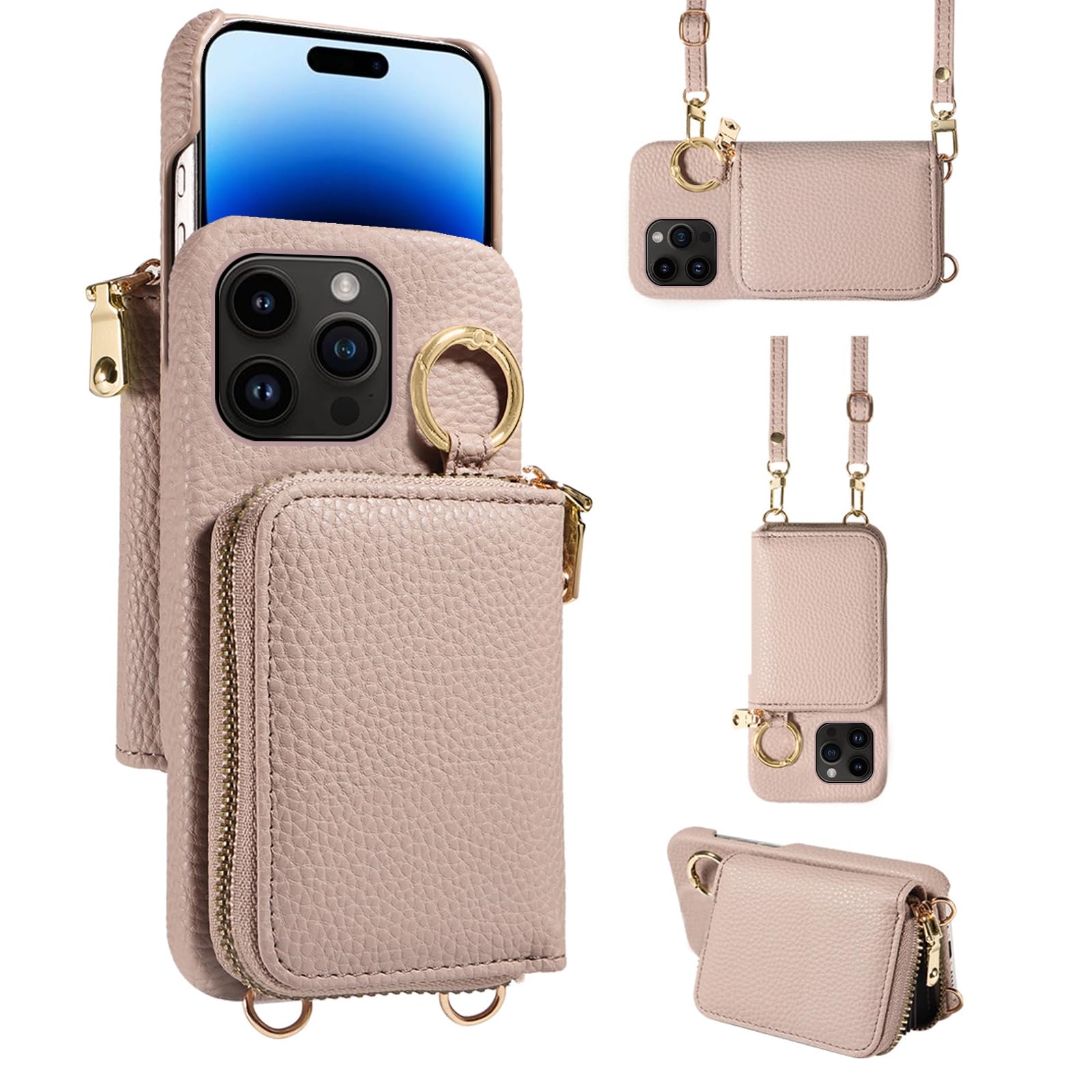 Organ - Custodia a portafoglio con cerniera per iPhone 16 Pro Max da