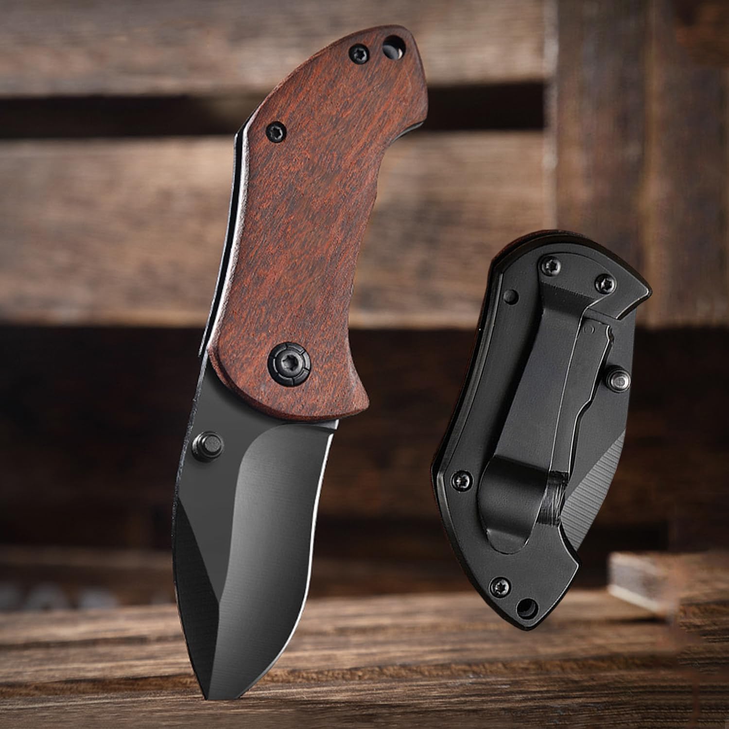 Keychain Knife, Pocket Knife for Men, Folding Knifes with Clip, Small Box Cutter Knife, EDC Folding Pocket Knives for Outdoor Camping, Gifts for Dad