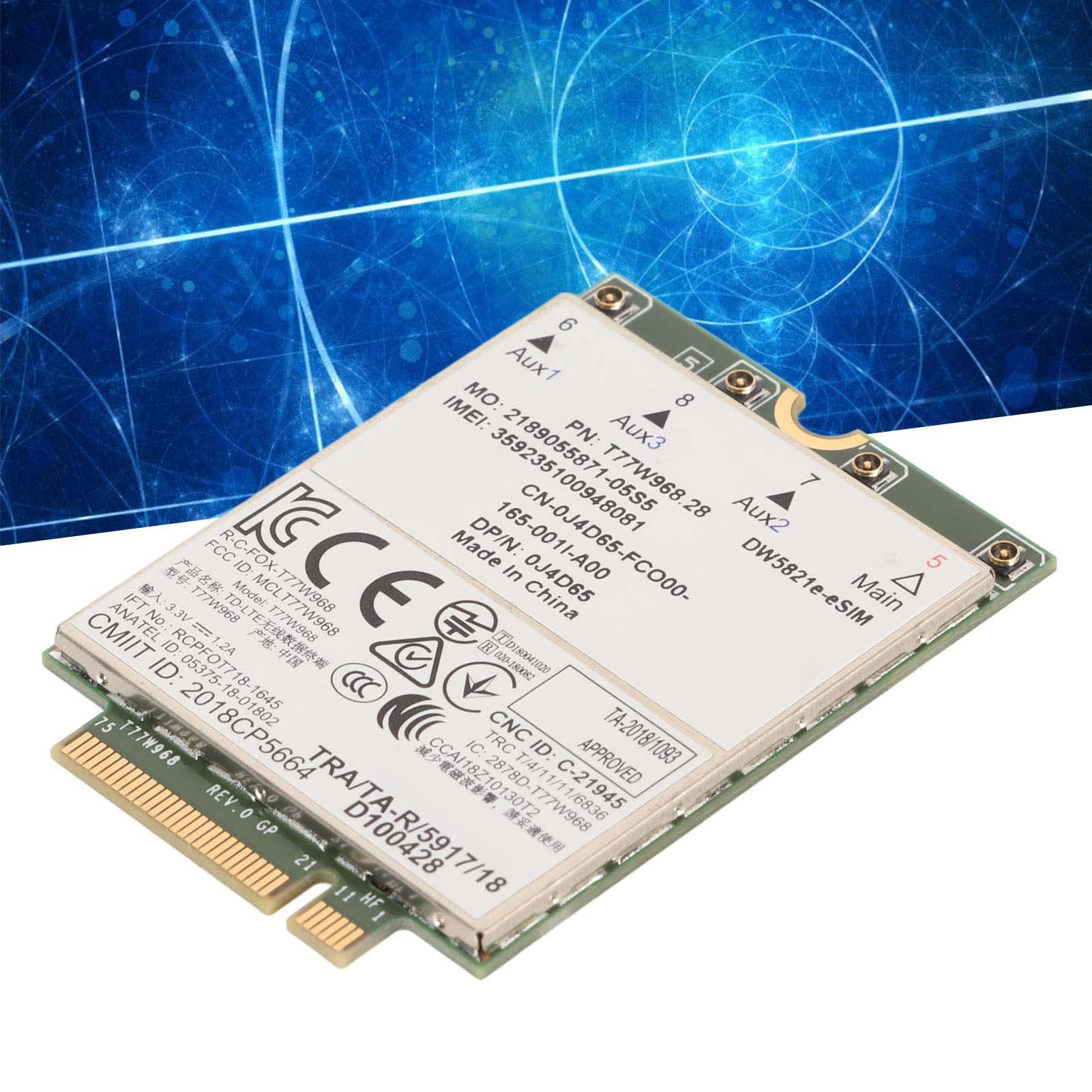 Yunseity Scheda Modulo 4G, Scheda di Rete 77W968 DW5821e CAT16 1GBPS, Supporto Supporto E Scheda di Rete ESIM per Laptop dell