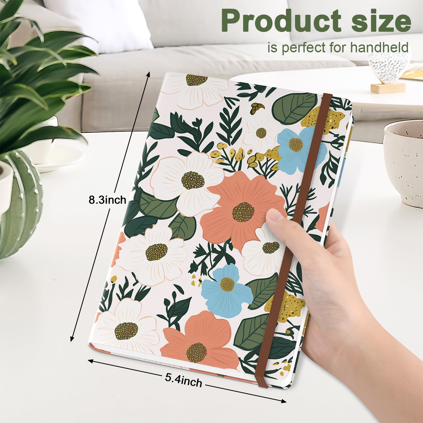 Hnogri Lined Journal Notebook, Hardcover Journal for Women 160 Pages Thick Paper, Medium 5.7 x 8.4 in - Image 2