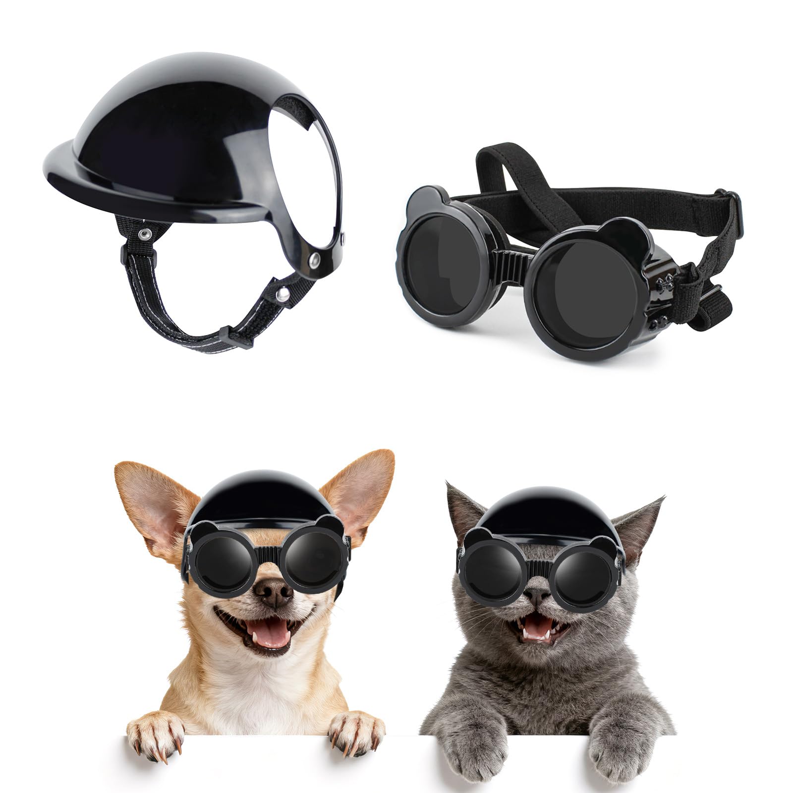 Billionchains Extra Small Dog Helmet & Goggles Set