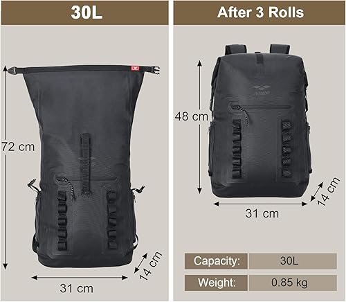Miniatura 10 de MIER Mochila impermeable Saco con cierre de parte superior enrollable Bolsa seca ligera, Mochilas tipo mochila