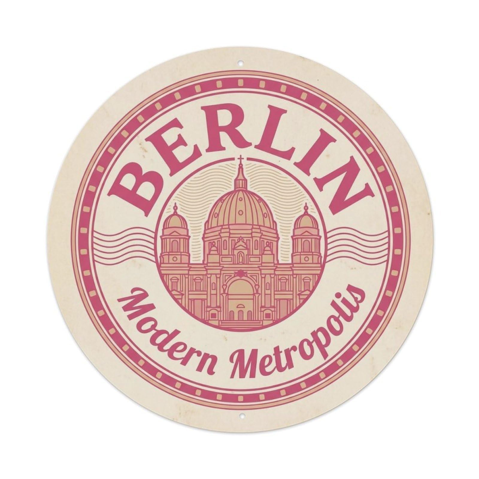 Yrnq 8X8inch Vintage Style Vintage Travel Berlin Germany Soul 1 Metal Tin Sign