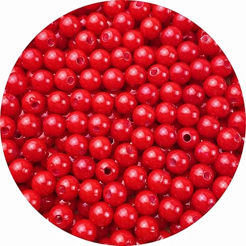 Miniatura 8 de 300 cuentas de perlas para manualidades, perlas de resina de 0.315 pulgadas para hacer joyas, cuentas redondas sueltas con agujero para collares,