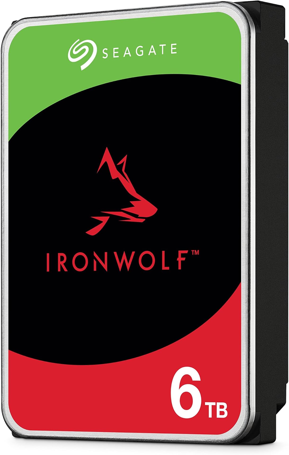 Seagate IronWolf, 6 TB, NAS, Internal Hard Drive, CMR, 3.5 Inch, SATA, 6GB/s, 5,400 RPM, 256MB Cache, for RAID Network Attached Storage, 3 year Rescue Services (ST6000VN0033)