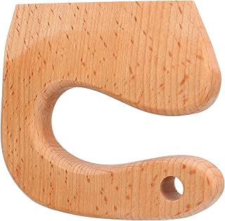 Kids Safe Wooden Knife for Cutting Vegetables and Fruits, Ecofriendly Beech Wood Cutter for Home Use (Round Handle Type)