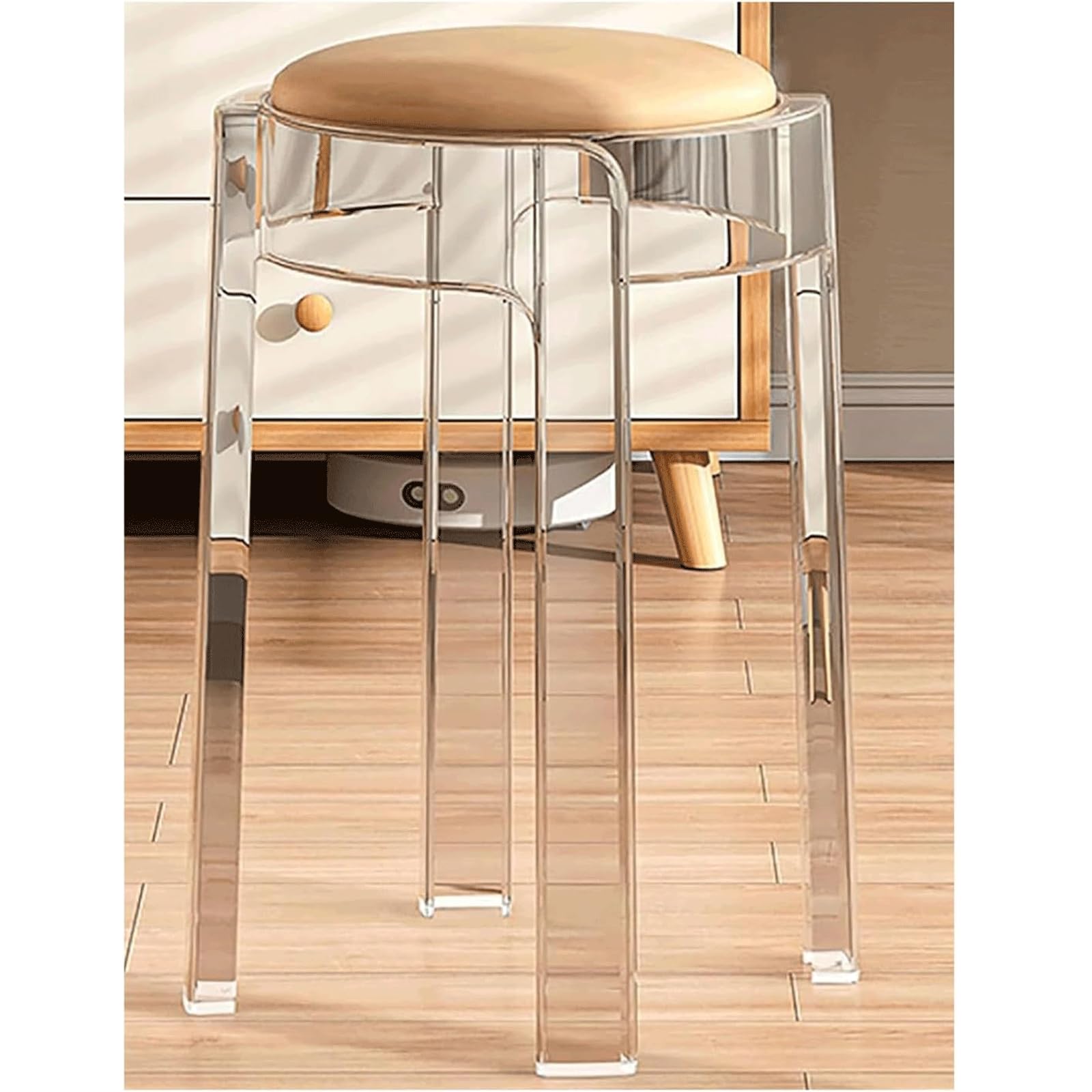 Silla Bar Taburete de Bar apilable, taburetes de Bar de cocina acrílicos, sillas de Bar transparentes sin respaldo, taburetes de altura de barra pequeños sin brazos de 18 pulgadas de alto hermoso