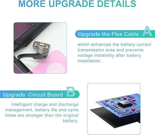 Miniatura 3 de WUHAO Batería de repuesto para iPhone 13 Pro, 3500 mAh para iPhone 13 Pro A2638 A2483 A2636 A2639 A2640 Batería con Juego de tornillos + protector