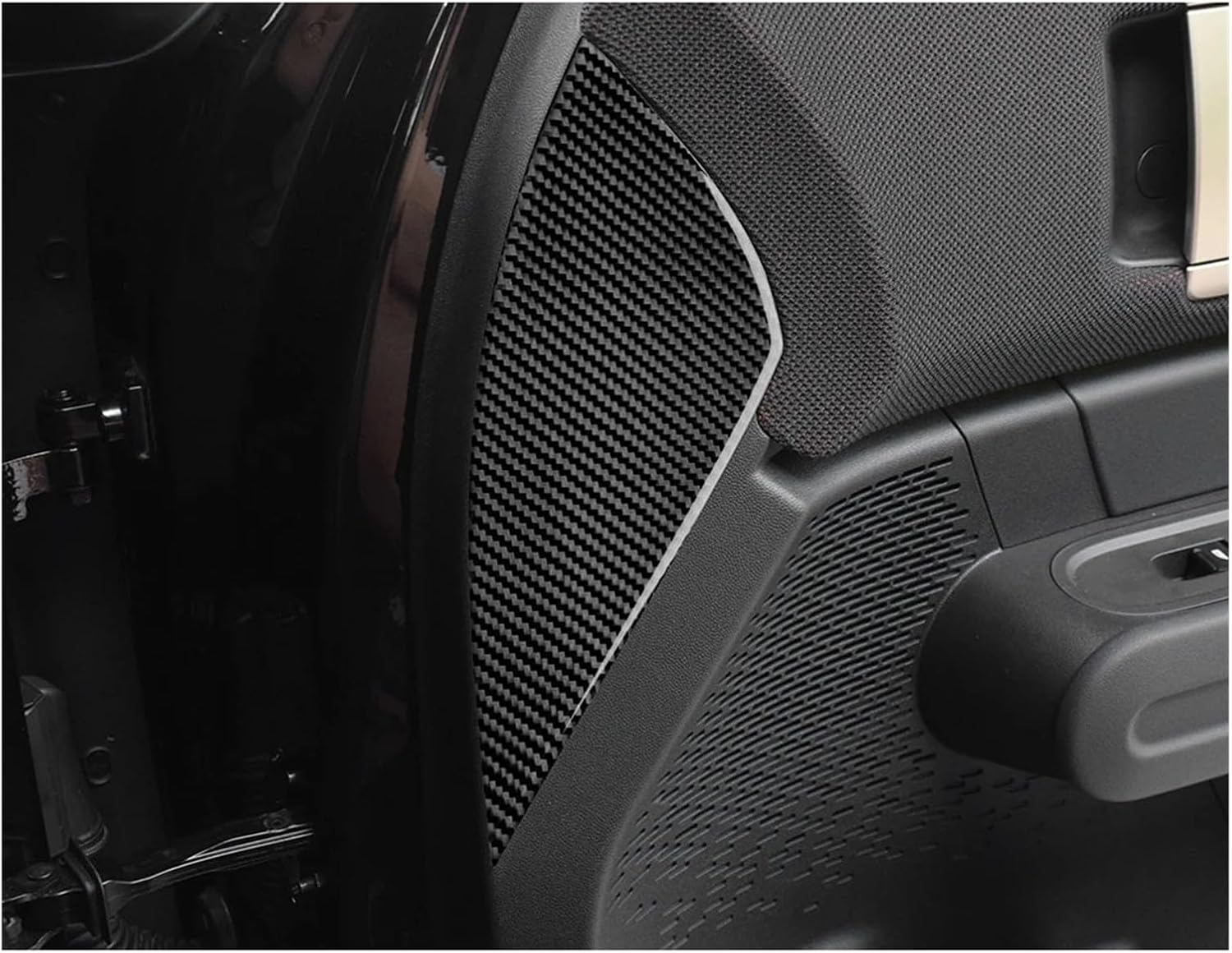 Car Door Side Panel Cover Interior Trim Soft Carbon Fiber Sticker Compatible with Mini Countryman U25 2024 2025 2pcs Black Red(Black)
