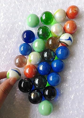 Miniatura 2 de 12 piezas de canicas de disparo de 1 pulgada de colores surtidos - Juguete redondo de cristal con variedad de patrones para juegos infantiles,