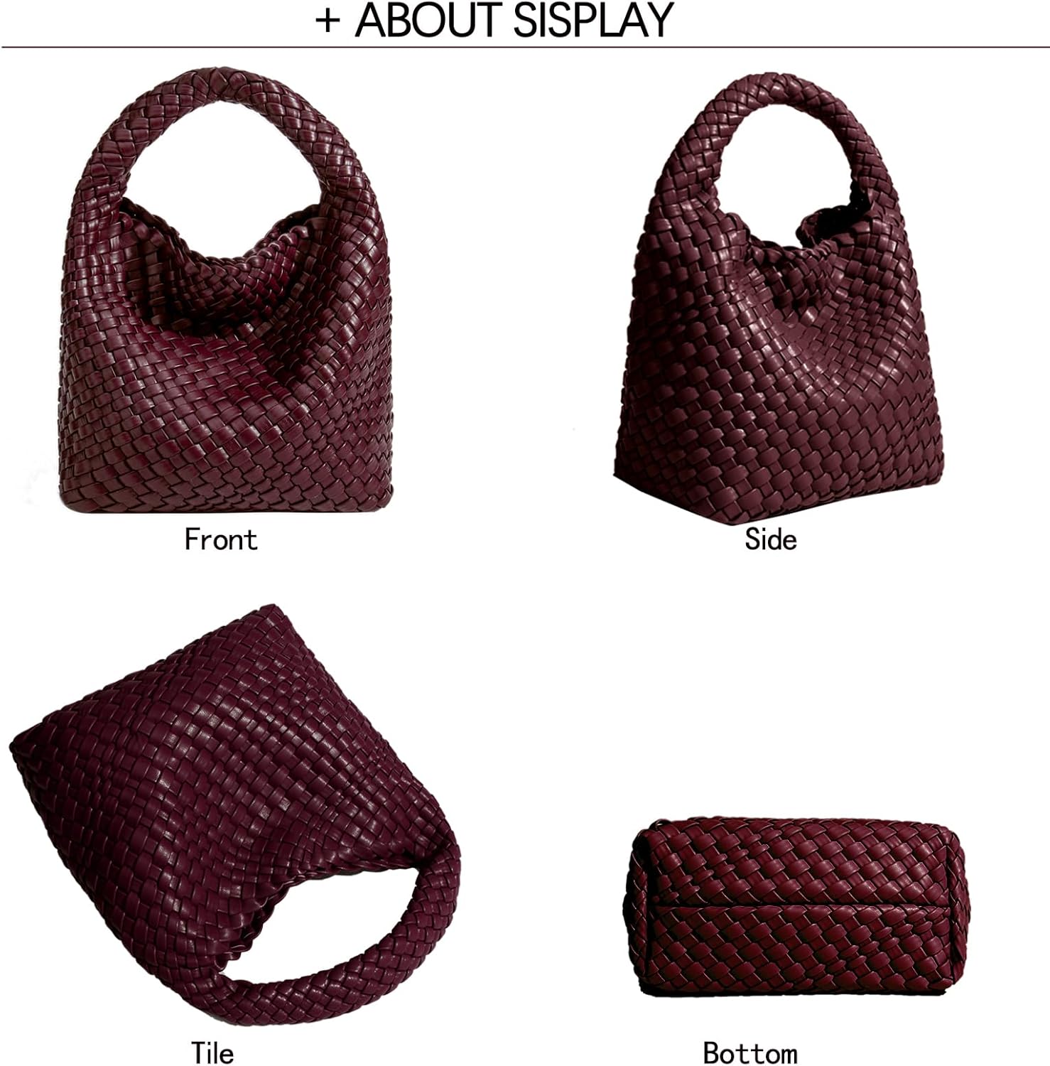 JINMANXUE Small Woven Bag for Women Cute Hobo Tote Handbag Mini Clutch Purse Vegan Leather Crossbody Shoulder Handmade Bags - Image 4