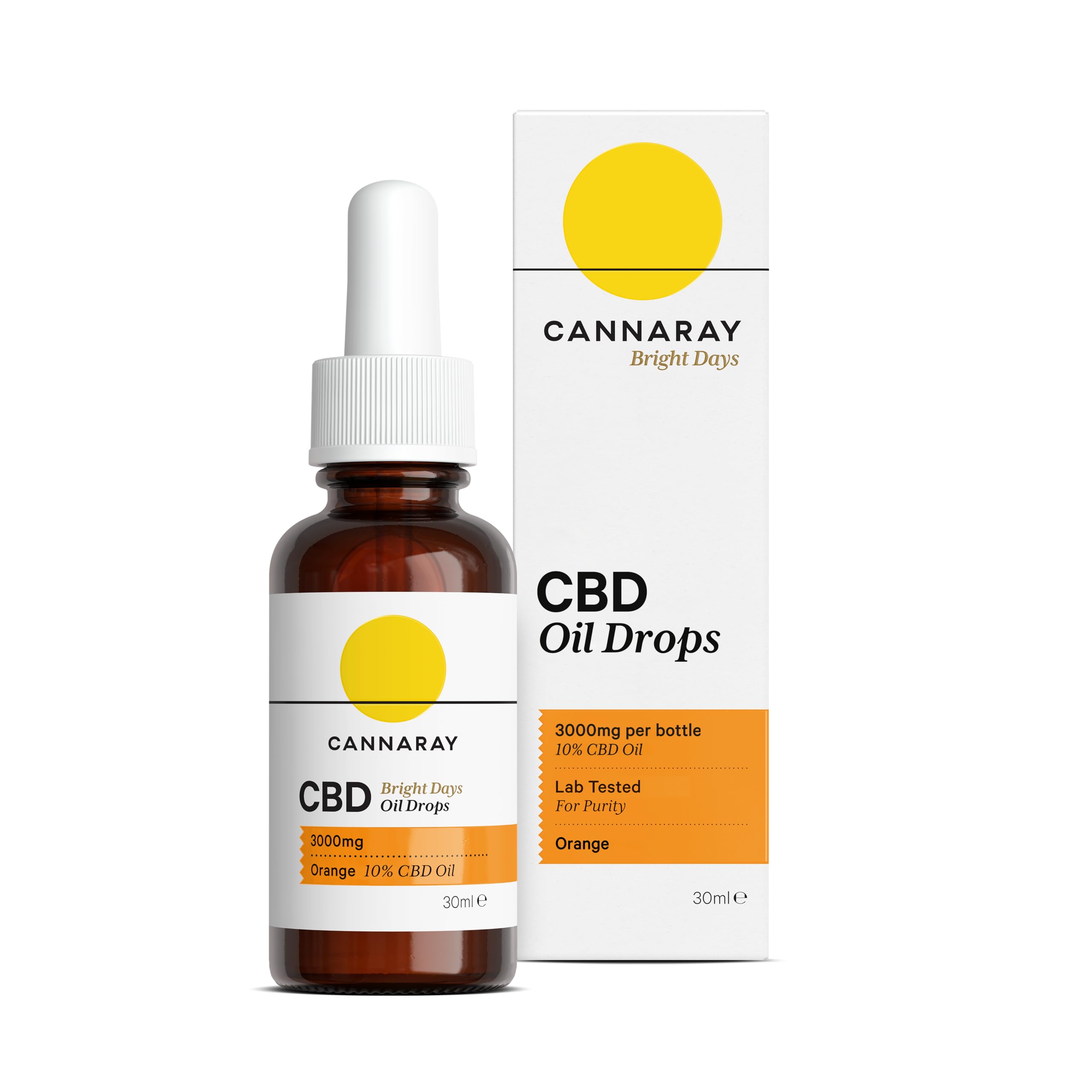 Cannaray Unisex Orange Bright Days Oil Drops 3000Mg 30Ml