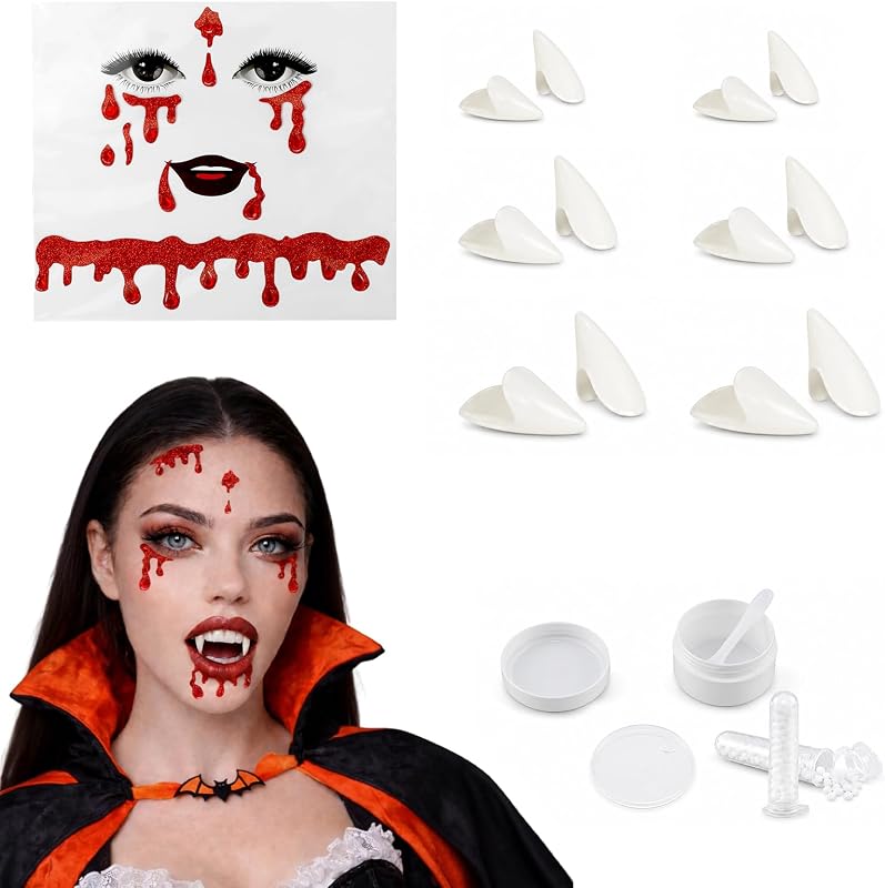 6-Pairs of Vampire Fangs Set for Adults