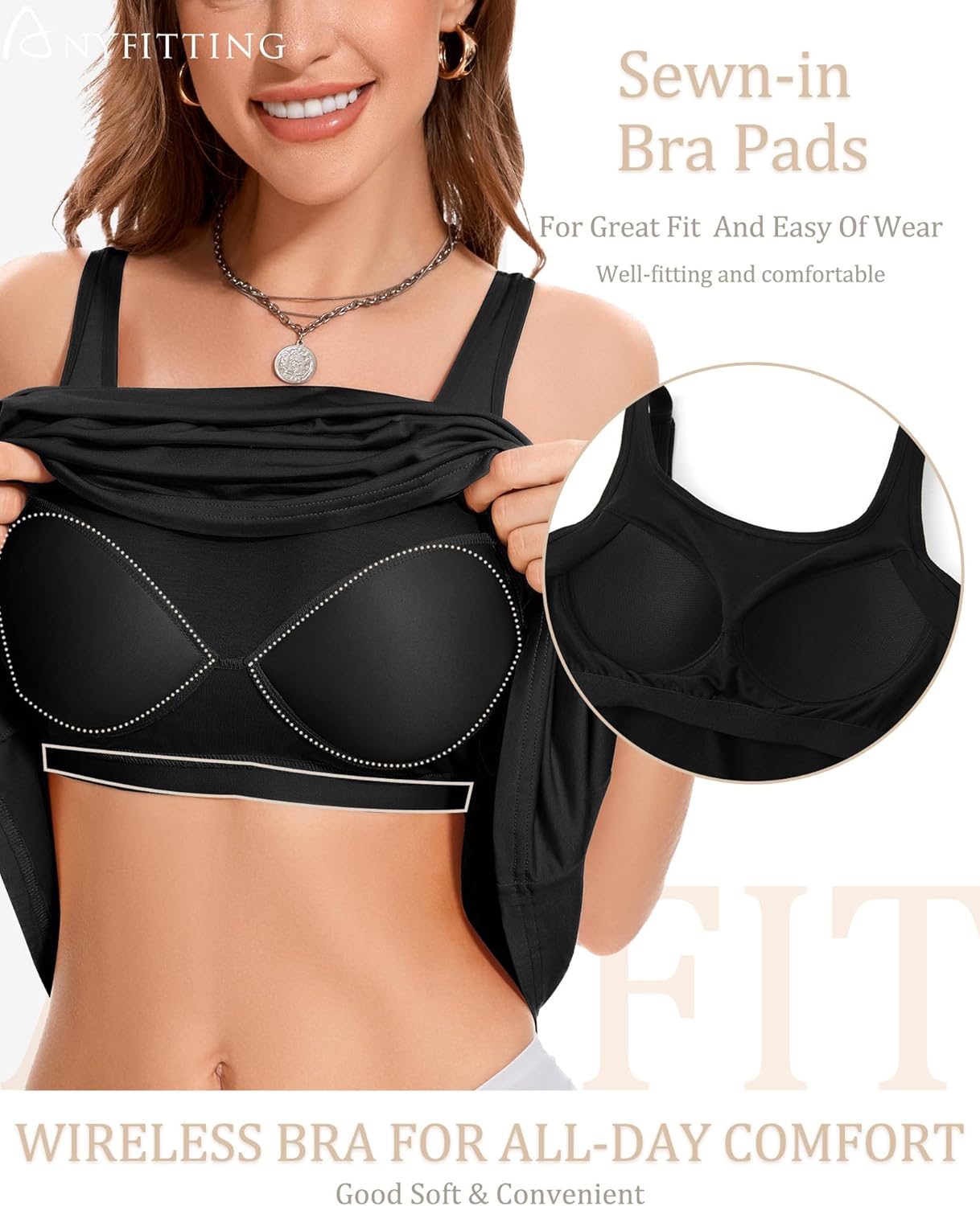 ANYFITTING Built in Bra Summer Dresses for Women 2026 Casual Short Dress Flowy Midi Sundresses Beach Vacation Outfits - Image 4