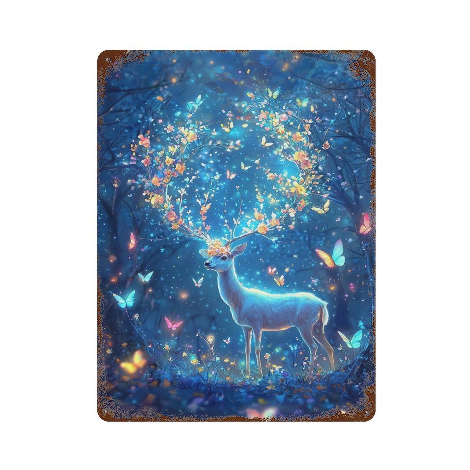 Enchanted Forest Deer-6 Retro Metal Sign 15.7"x11.8", Novelty Wall Decor for Garage, Pub Or Kitchen