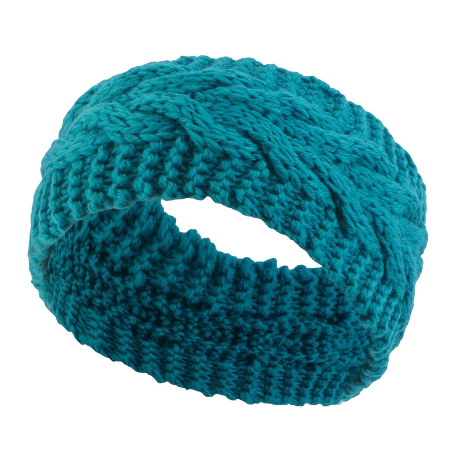 Elastic Knitting Headband Headwear Thick Hair Bands for Girls Women Workout Blue-image-42
