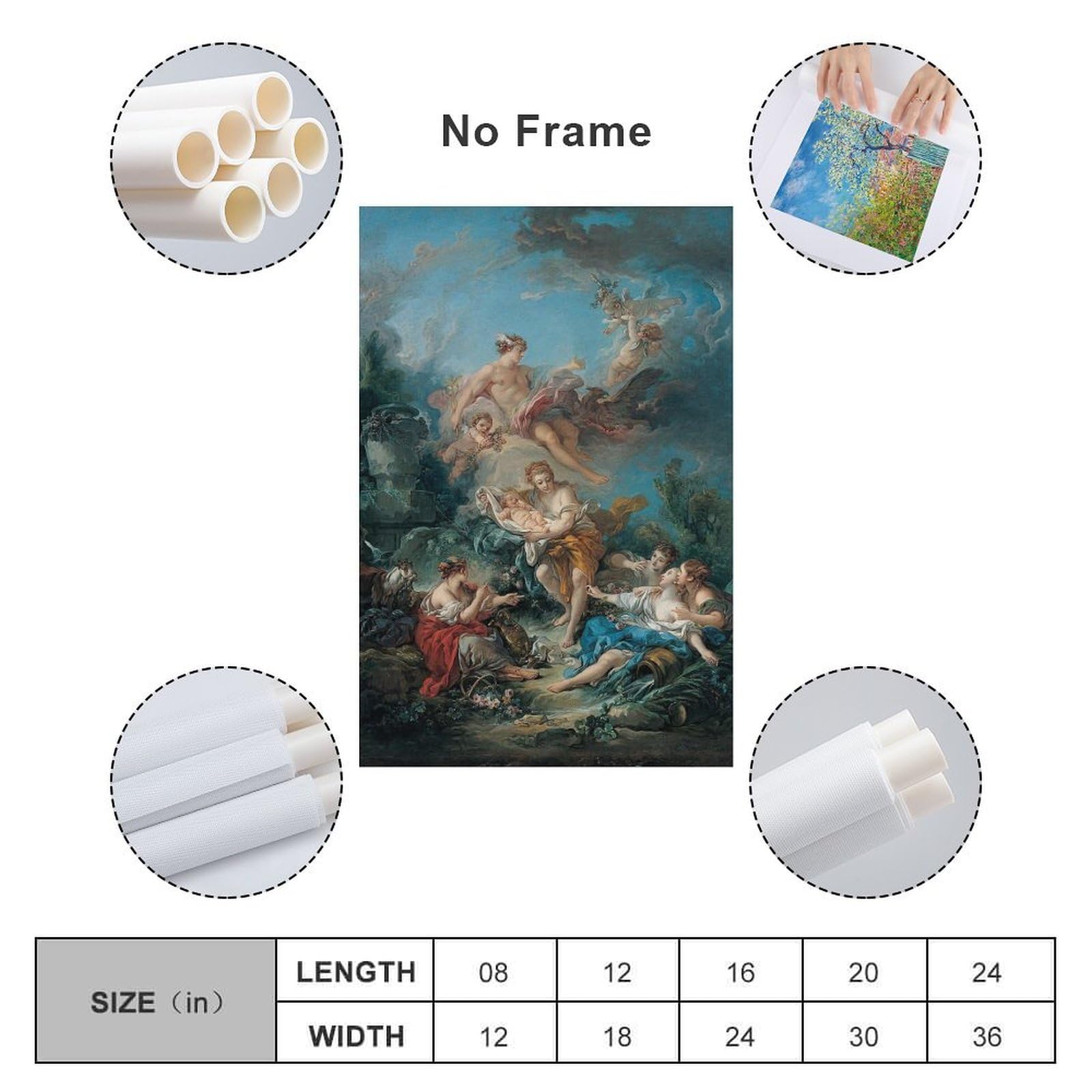 Amazon.co.jp: Francois Boucherフランソワ・ブーシェ北欧絵画《ニンフ