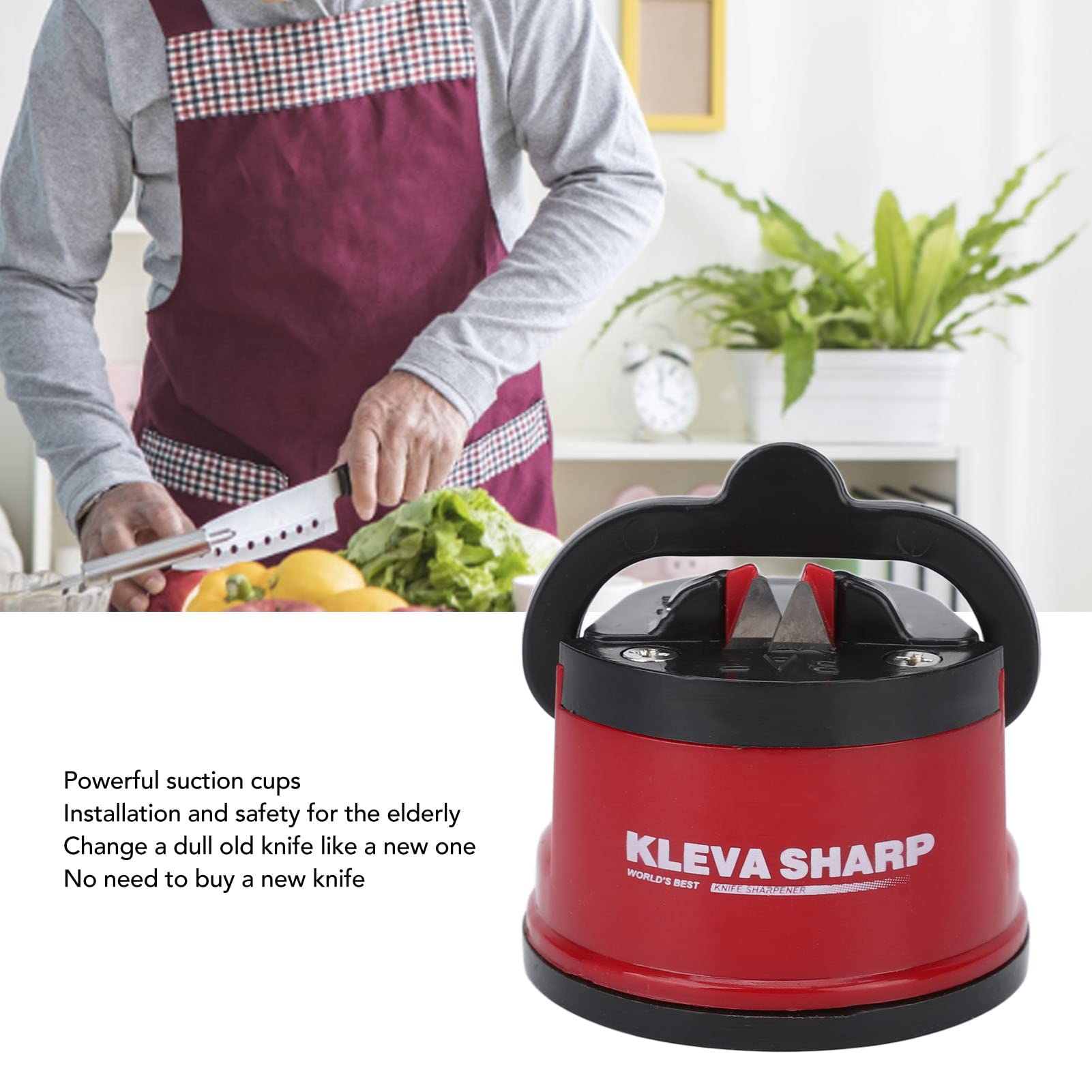 Knife Sharpeners with Suction Cup, Tungsten Steel Portable Knife Sharpener Mini Safety Worksharp Sharpeners for Home Kitchen