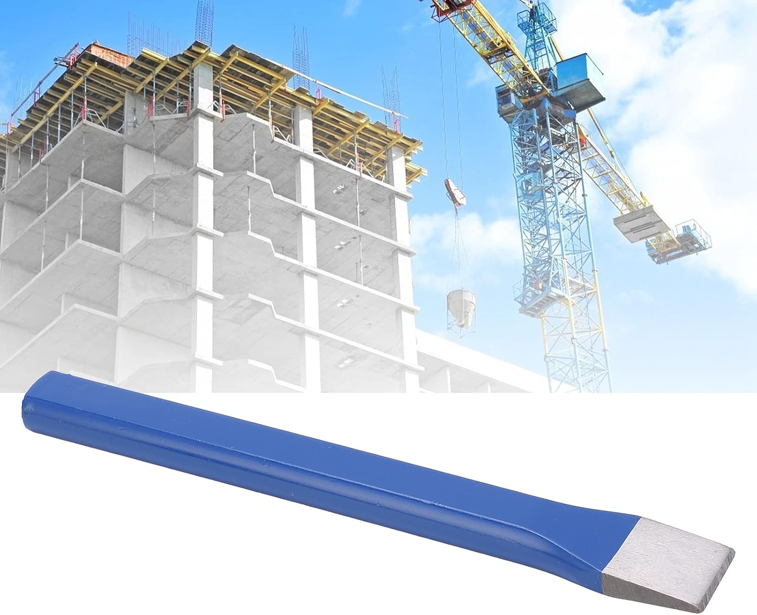 Steel Flat Chisel, Flat Utility Chisel Steel Chisel Masonry Chisel for Brick for Concrete for Cutting and Splitting Hard Rock