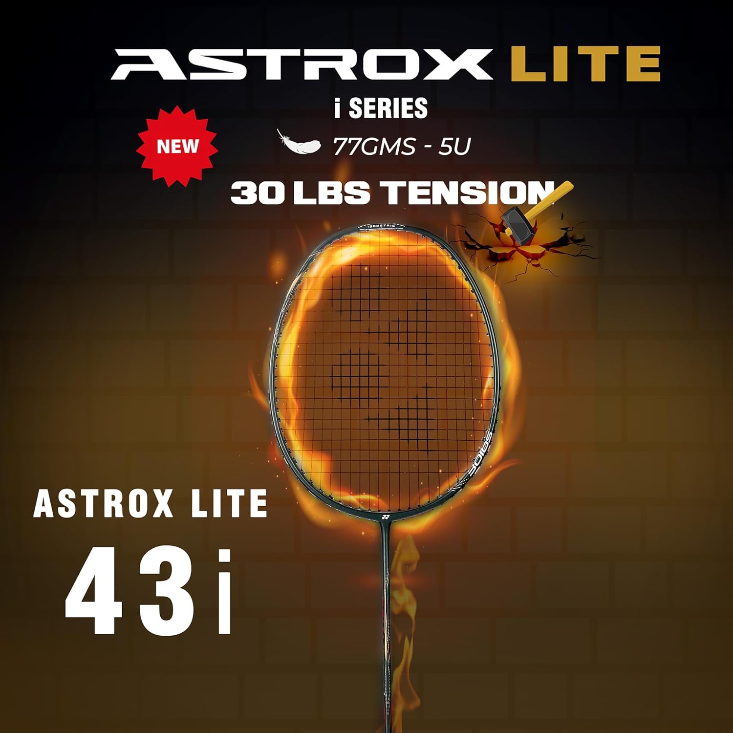 YONEX I-Series Strung Badminton Racquet, 5U G4 | Graphite Badminton Racket for Intermediate Players | 30 lbs Tension | Astrox Lite 37i,43i,45i Voltric Lite 35i,40i,47i Developed in Japan