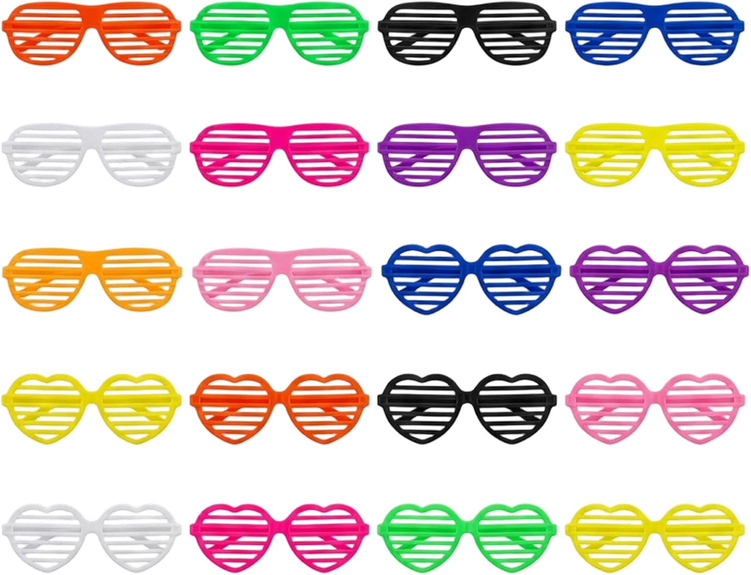 20Pcs Shutter Glasses, Plastic Shutter Glasses for Parties and Events