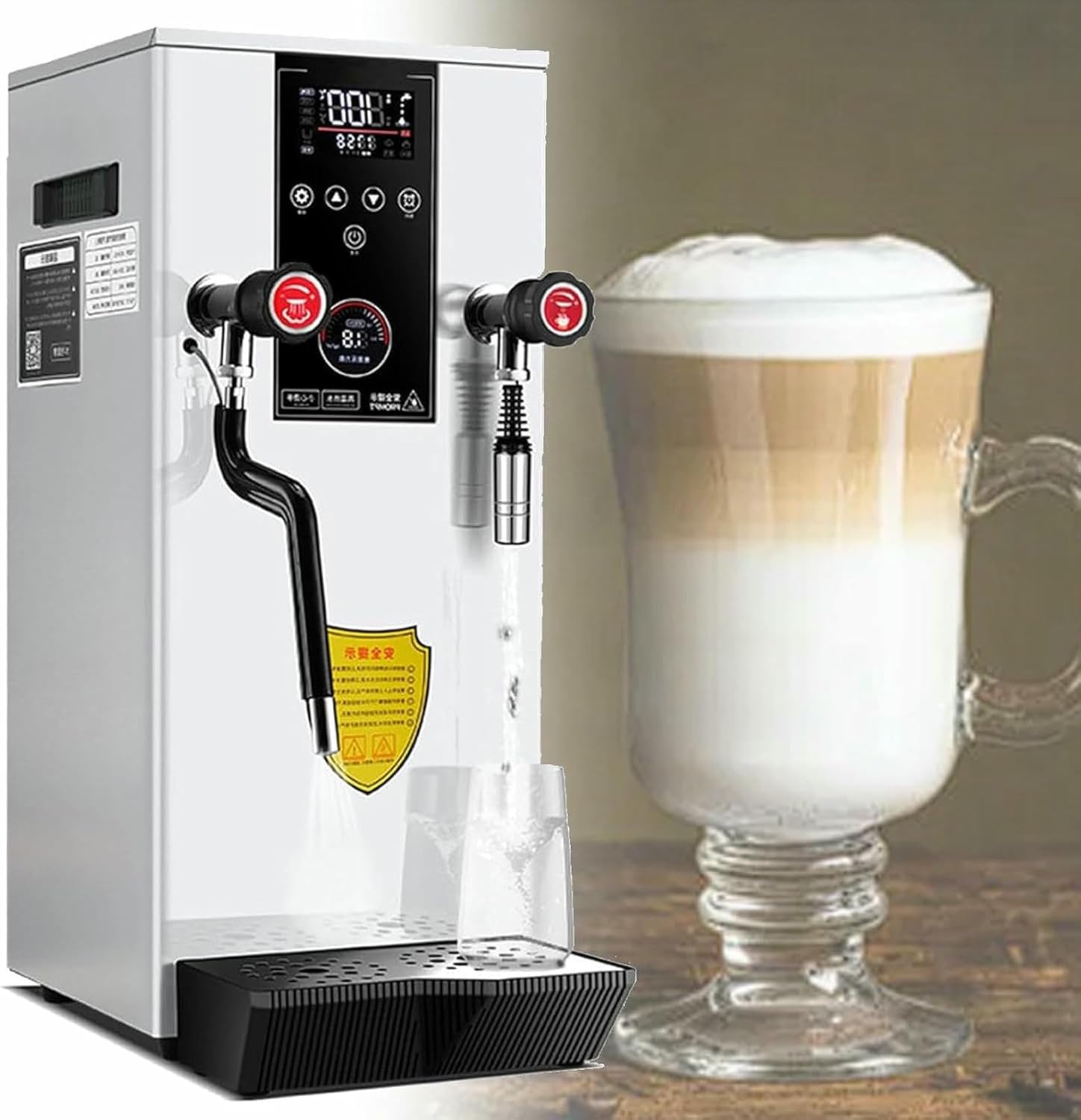2500W Commercial Steam Foam Maker, Electric Milk Frothing Machine,12L, for Coffee Shop,Drink Shop