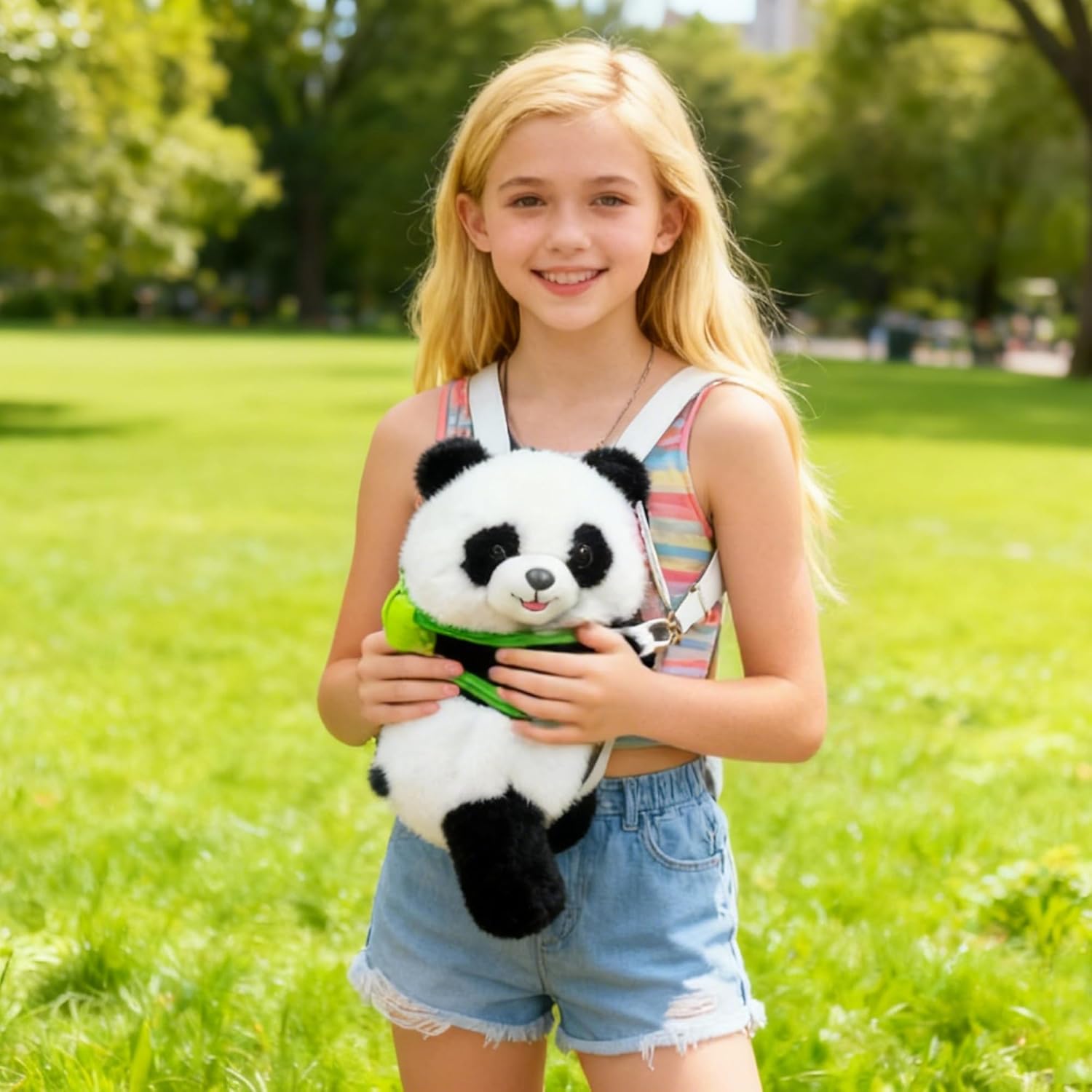 Stuffed Animal Backpack Crossbody Bag Realistic Plush Shoulder Bag
