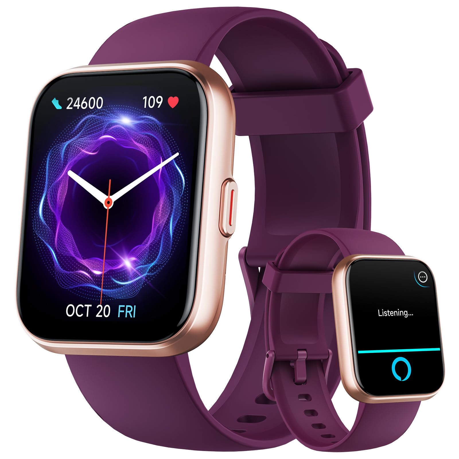 Smartwatch Damen mit Telefonfunktion, 1,85" HD Fitness Tracker mit Herzfrequenz SpO2 Schlafmonitor Schrittzähler, Fitnessuhr Damen 120+ Sportmodi 3ATM Wasserdicht, Smart Watch für Samsung iOS Android