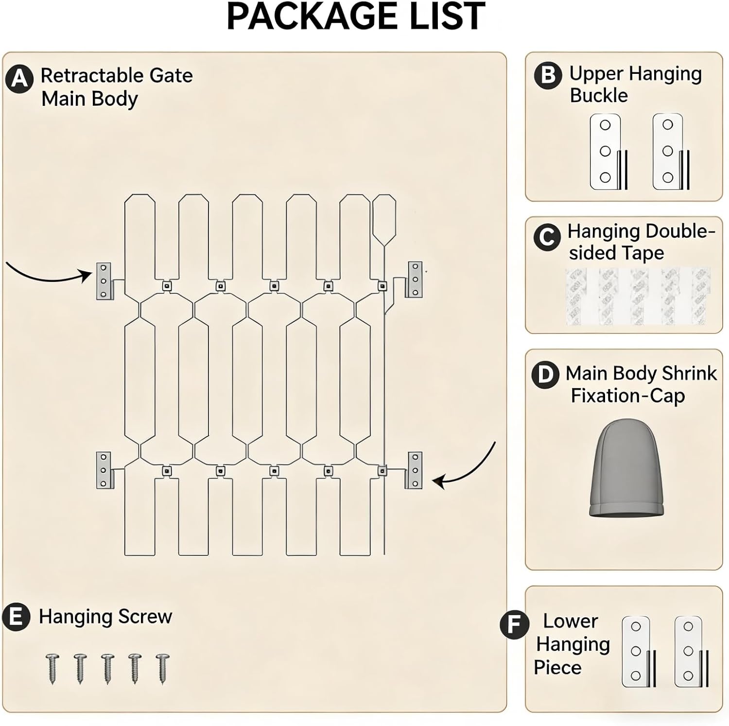 Metal Retractable Dog Gate for Front Door, Adjustable Pet Barrier for Doorways, Easy to Open Door Blocker for Dogs and Cats, Space Saving Design for Apartments RVs Indoor Outdoor